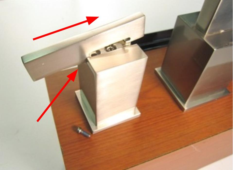 To install the handle stem, line up the handle stem with the handle base and slide it over.