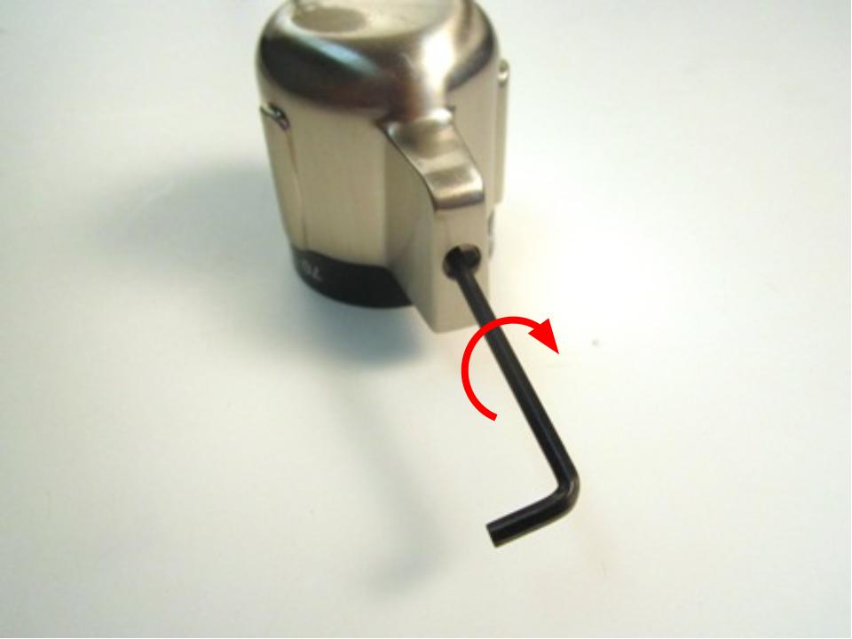 Use the hex wrench to tighten the set screw.