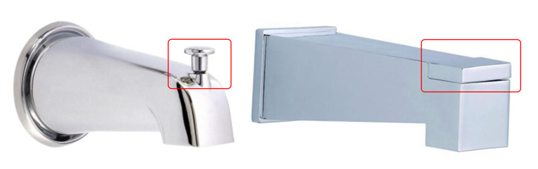 Tub spout with built-in diverter